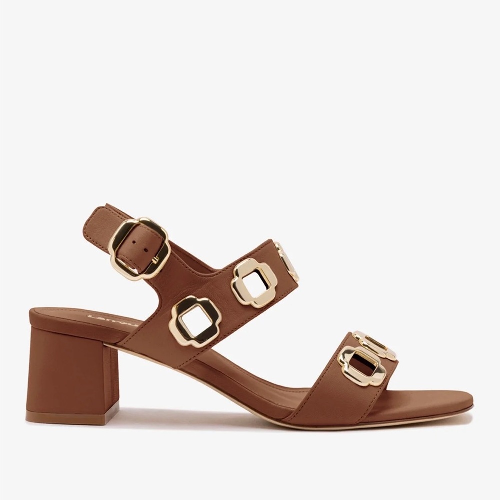 NWOT Larroude Milan Sandal in Carmel Leather- Size 7.5